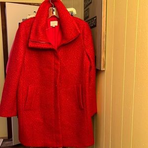 Red LOFT mid thigh coat
